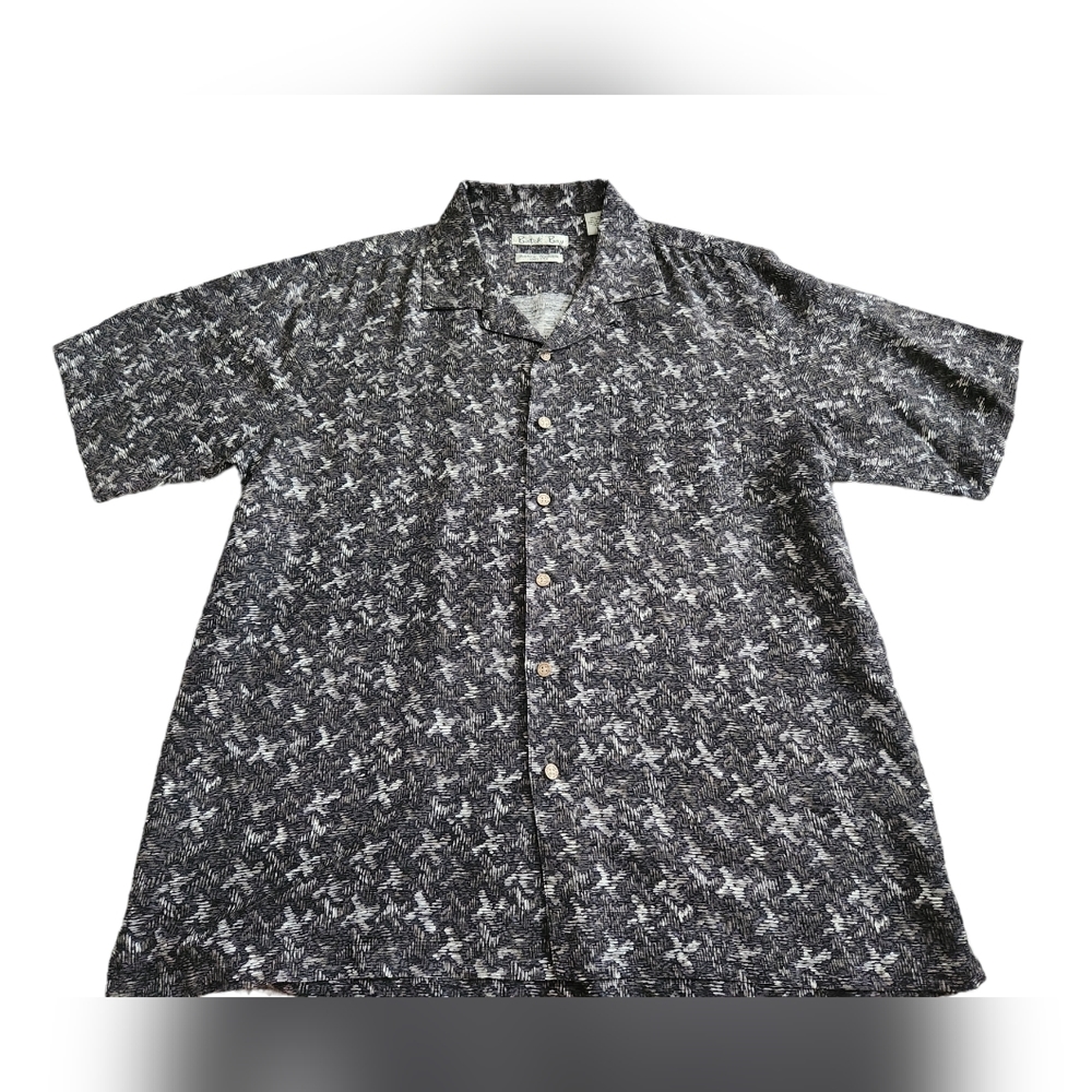 Mens Batik Bay 100% Washable Silk Shirt Large